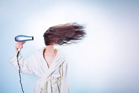 drying hair hairdryer